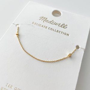 Madewell Delicate Colelction Demi-Fine 14k Plated Cube Chain Necklace